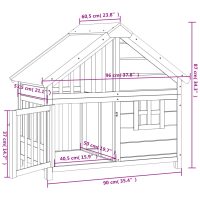 vidaXL Hundgård brun 96x60,5x87 cm massiv furu - Bild 8