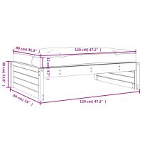 vidaXL Fotpall för trädgården vit 120x80 cm massiv furu - Bild 9