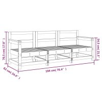 vidaXL Loungegrupp 3 delar massiv furu - Bild 7