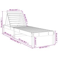 vidaXL Solsängar 2 st svart 199,5x60x74 cm massiv furu - Bild 11