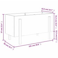 vidaXL Odlingslåda på ben 101x50x57 cm grå massiv furu - Bild 9