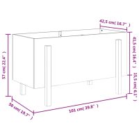 vidaXL Odlingslåda på ben 101x50x57 cm svart massiv furu - Bild 9