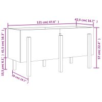 vidaXL Odlingslåda på ben 121x50x57 cm grå massiv furu - Bild 9