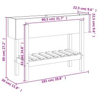 vidaXL Odlingslåda på ben 101x30x69 cm grå massiv furu - Bild 9