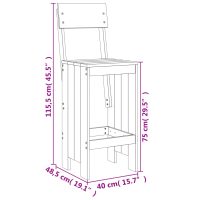 vidaXL Barpallar 2 st 40x48,5x115,5 cm massivt douglasträ - Bild 9