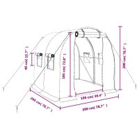 vidaXL Växthus med stålram vit 4 m² 2x2x2 m - Bild 12