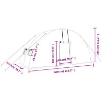 vidaXL Växthus med stålram grön 12 m² 6x2x2,85 m - Bild 12