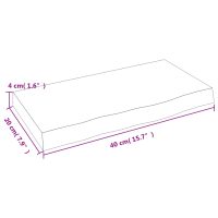 vidaXL Hyllplan 40x20x4 cm obehandlad massiv ek - Bild 4