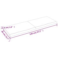 vidaXL Hyllplan 120x40x(2-4) cm obehandlad massiv ek - Bild 6