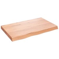 vidaXL Vägghylla ljusbrun 80x50x(2-6) cm behandlad massiv ek - Bild 2