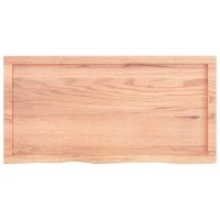 vidaXL Vägghylla ljusbrun 100x50x(2-4) cm behandlad massiv ek - Bild 6