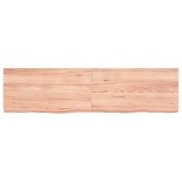 vidaXL Vägghylla ljusbrun 120x30x(2-6) cm behandlad massiv ek - Bild 3