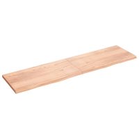 vidaXL Vägghylla ljusbrun 200x50x(2-4) cm behandlad massiv ek - Bild 2