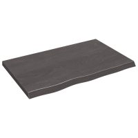 vidaXL Vägghylla mörkbrun 80x50x(2-4) cm behandlad massiv ek - Bild 2