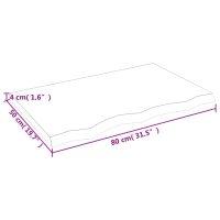 vidaXL Vägghylla mörkbrun 80x50x(2-4) cm behandlad massiv ek - Bild 5