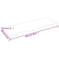 vidaXL Vägghylla mörkbrun 100x40x(2-4) cm behandlad massiv ek - Bild 4