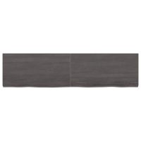 vidaXL Vägghylla mörkbrun 120x30x(2-4) cm behandlad massiv ek - Bild 3