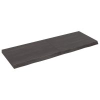 vidaXL Vägghylla mörkbrun 140x50x(2-6) cm behandlad massiv ek - Bild 2