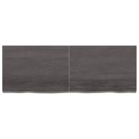 vidaXL Vägghylla mörkbrun 140x50x(2-6) cm behandlad massiv ek - Bild 3