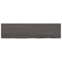 vidaXL Vägghylla mörkbrun 160x40x(2-6) cm behandlad massiv ek - Bild 3