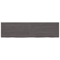 vidaXL Vägghylla mörkbrun 220x60x(2-6) cm behandlad massiv ek - Bild 3