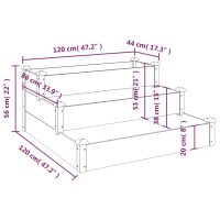 vidaXL Odlingslåda upphöjd 120x120x56 cm massivt granträ - Bild 7