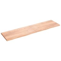 vidaXL Bänkskiva badrum ljusbrun 200x50x(2-4) cm behandlat massivt trä - Bild 2