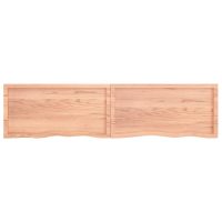 vidaXL Bänkskiva badrum ljusbrun 200x50x(2-4) cm behandlat massivt trä - Bild 7