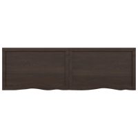 vidaXL Bänkskiva badrum mörkbrun 160x50x(2-6) cm behandlat massivt trä - Bild 7