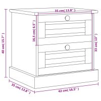 vidaXL Sängskåp VIGO 42x35x42 cm massiv furu - Bild 8