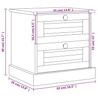 vidaXL Sängskåp VIGO 42x35x42 cm massiv furu - Bild 9