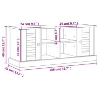 vidaXL Skobänk VIGO vit 106x35x45 cm massiv furu - Bild 8