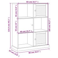 vidaXL Bokhylla VIGO grå 90x35x114,5 cm massiv furu - Bild 8