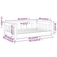 vidaXL Hundbädd vit 95,5x65,5x28 cm massiv furu - Bild 7