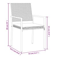 vidaXL Trädgårdsstolar 4 st med dynor svart 54x62,5x89 cm konstrotting - Bild 9