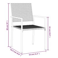 vidaXL Trädgårdsstolar 4 st svart 54x62,5x89 cm konstrotting - Bild 8