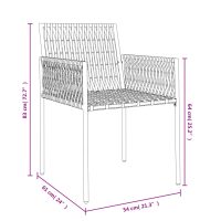 vidaXL Trädgårdsstolar 6 st med dynor brun 54x61x83 cm konstrotting - Bild 9