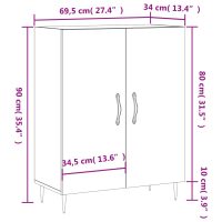 vidaXL Skåp vit 69,5x34x90 cm konstruerat trä - Bild 12