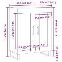 vidaXL Skåp vit 69,5x34x90 cm konstruerat trä - Bild 12