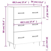 vidaXL Skåp vit 69,5x34x90 cm konstruerat trä - Bild 12