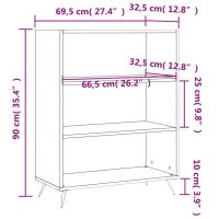 vidaXL Bokhylla betonggrå 69,5x32,5x90 cm konstruerat trä - Bild 9