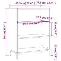 vidaXL Bokhylla rökfärgad ek 69,5x32,5x90 cm konstruerat trä - Bild 9