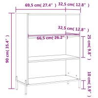 vidaXL Vägghylla vit högglans 69,5x32,5x90 cm konstruerat trä - Bild 9