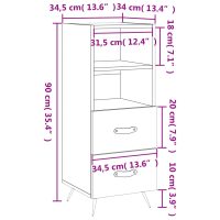 vidaXL Skåp vit högglans 34,5x34x90 cm konstruerat trä - Bild 12