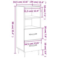 vidaXL Skåp vit högglans 34,5x34x90 cm konstruerat trä - Bild 12