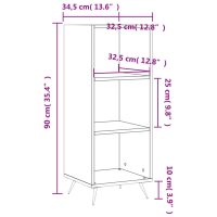 vidaXL Bokhylla svart 34,5x32,5x90 cm konstruerat trä - Bild 9