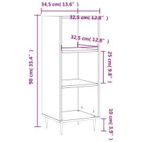 vidaXL Skåp vit 34,5x32,5x90 cm konstruerat trä - Bild 9