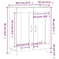 vidaXL Skåp vit 69,5x34x90 cm konstruerat trä - Bild 12