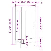 vidaXL Skåp vit högglans 34,5x34x90 cm konstruerat trä - Bild 12