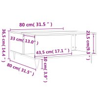 vidaXL Soffbord betonggrå 80x80x36,5 cm konstruerat trä - Bild 9